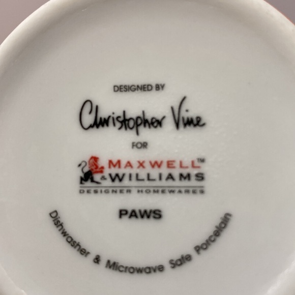 Maxwell & Williams Christopher Vine Paws Dog Puppy Mug Cup Orange - Picture 7 of 11